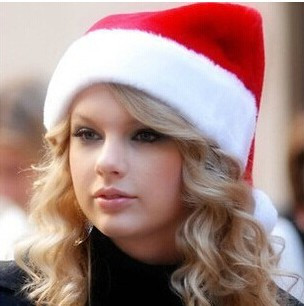 高檔絲光絨圣誕帽 長毛絨布圣誕帽子 圣誕節服飾成人兒童帽