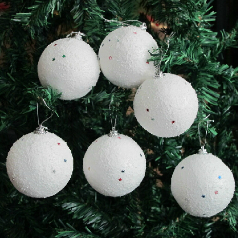 圣誕樹掛件圣誕節裝飾品 4cm6cm圣誕雪球 裝飾雪球 圣誕節裝飾球