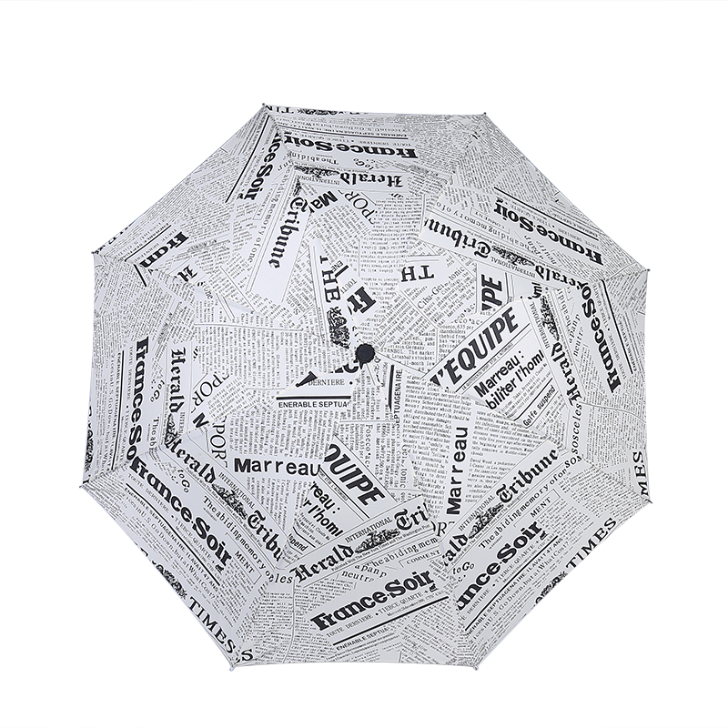 雨傘折疊個性創意潮流復古報紙英倫風晴雨兩用遮陽傘黑膠學生男女