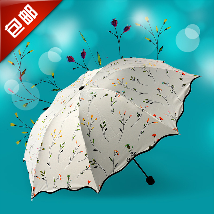 晴雨傘兩用三折疊傘黑膠防曬防紫外線遮陽太陽傘韓國創意雨傘男女