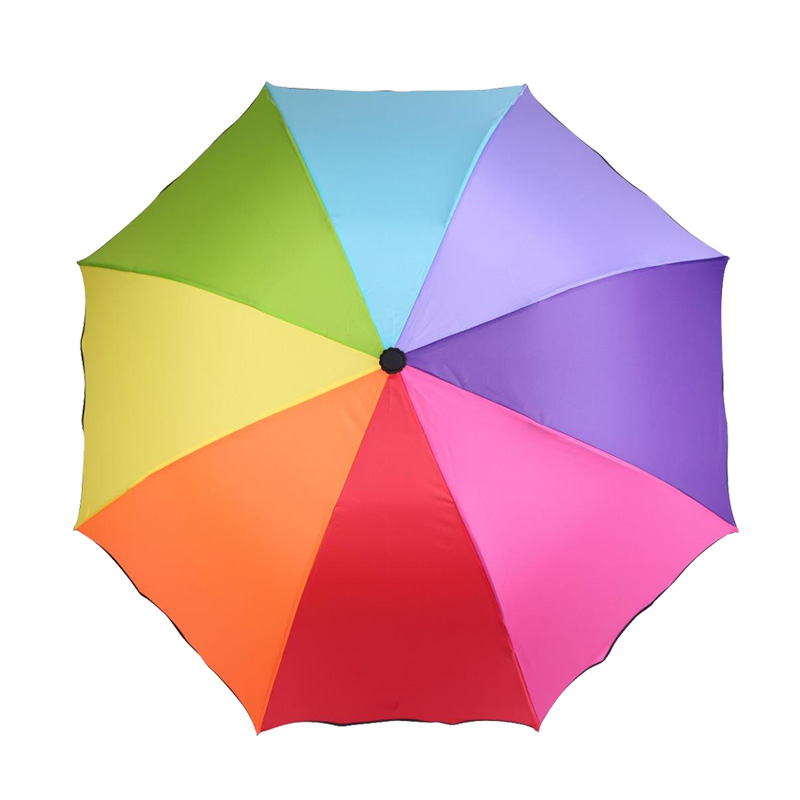 韓國創意三折疊晴雨傘彩虹傘小清新雨傘學生男女兒童小孩禮品