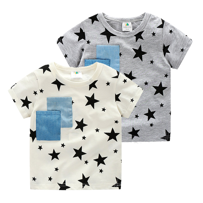 寶寶短袖T恤 夏裝韓版新款男童童裝兒童五角星打底衫tx-5830