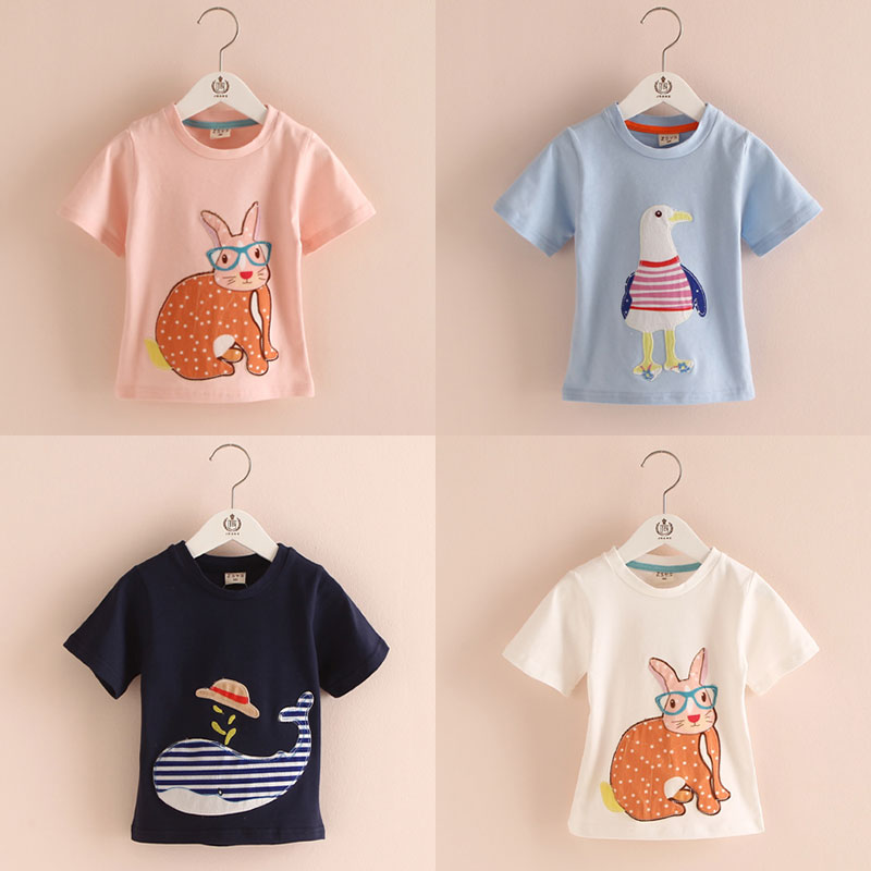 寶寶短袖T恤 夏裝韓版新款女童童裝兒童卡通打底衫tx-5778