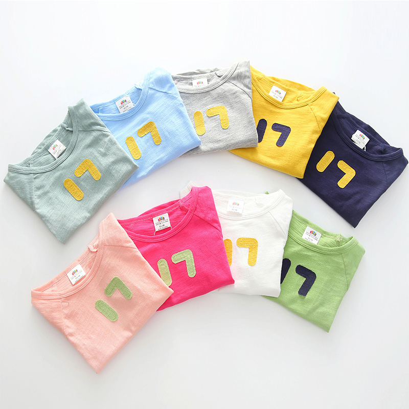 寶寶短袖T恤 夏裝韓新款男童女童童裝兒童數字上衣tx-5828