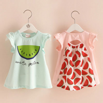 寶寶短袖T恤女 夏裝韓版新款女童童裝兒童西瓜娃娃衫tx-5772