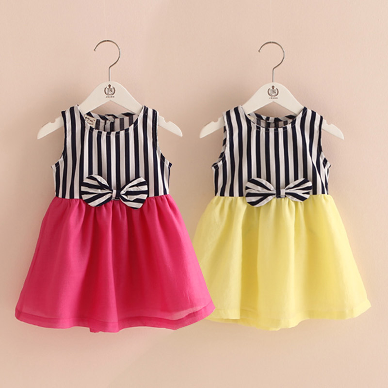 寶寶無袖連衣裙 夏裝韓版新款女童童裝 兒童條紋裙子qz-2839
