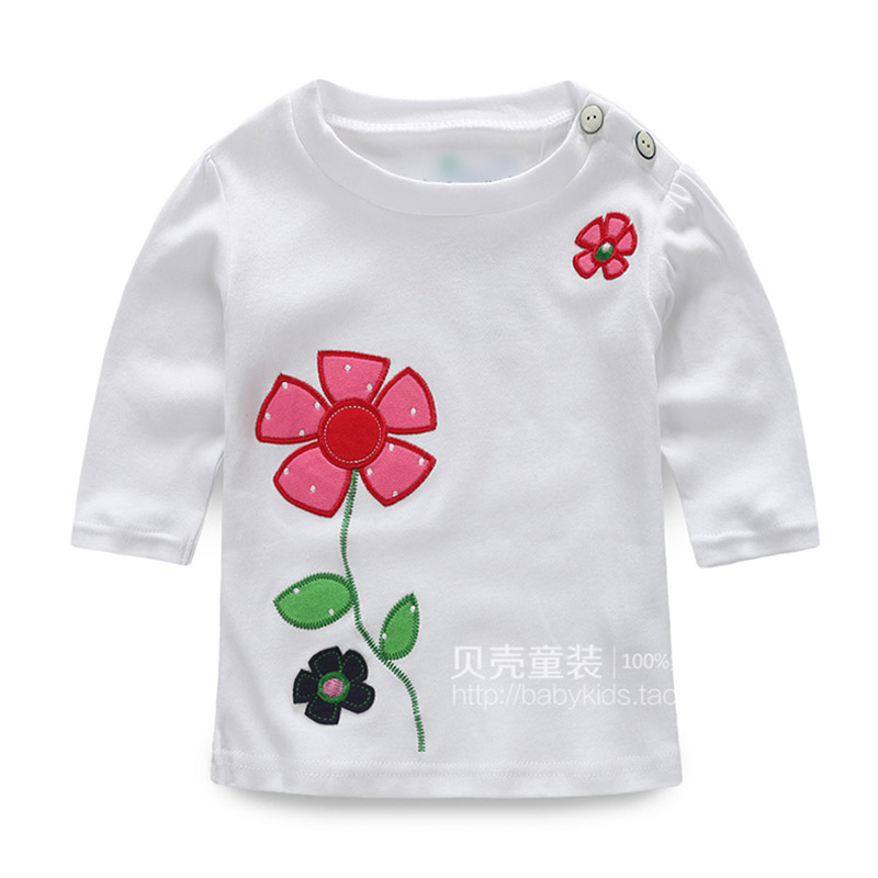 寶寶花朵短袖T恤 夏裝韓版新款女童童裝兒童打底衫tx-5976