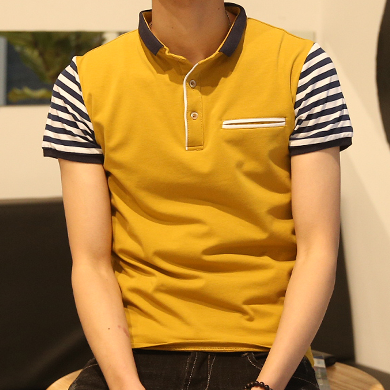 堡羅新款韓版夏季男短袖t恤純棉修身半袖男士翻領POLO衫衣服體恤