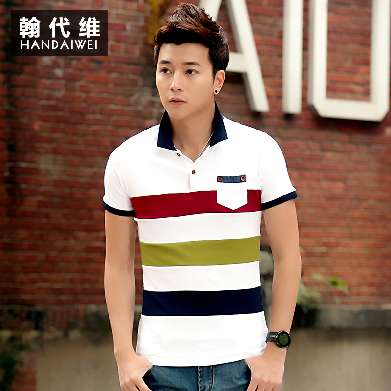  夏裝新款男士短袖T恤 韓版修身時尚體恤POLO衫潮男裝上衣